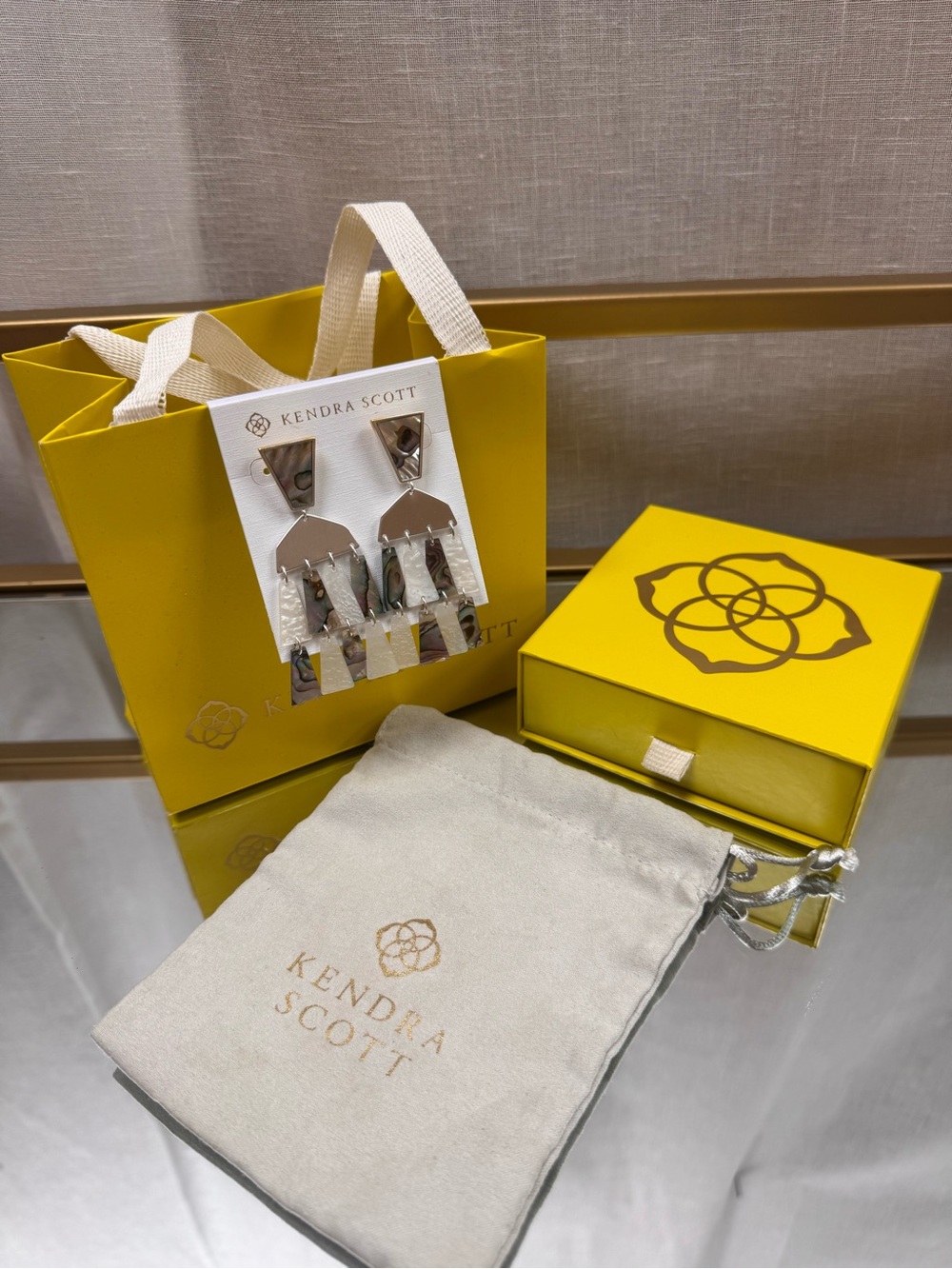 Kendra Scott Rechelle Iridescent Abalone and Mother-of-Pearl Drop Earrings